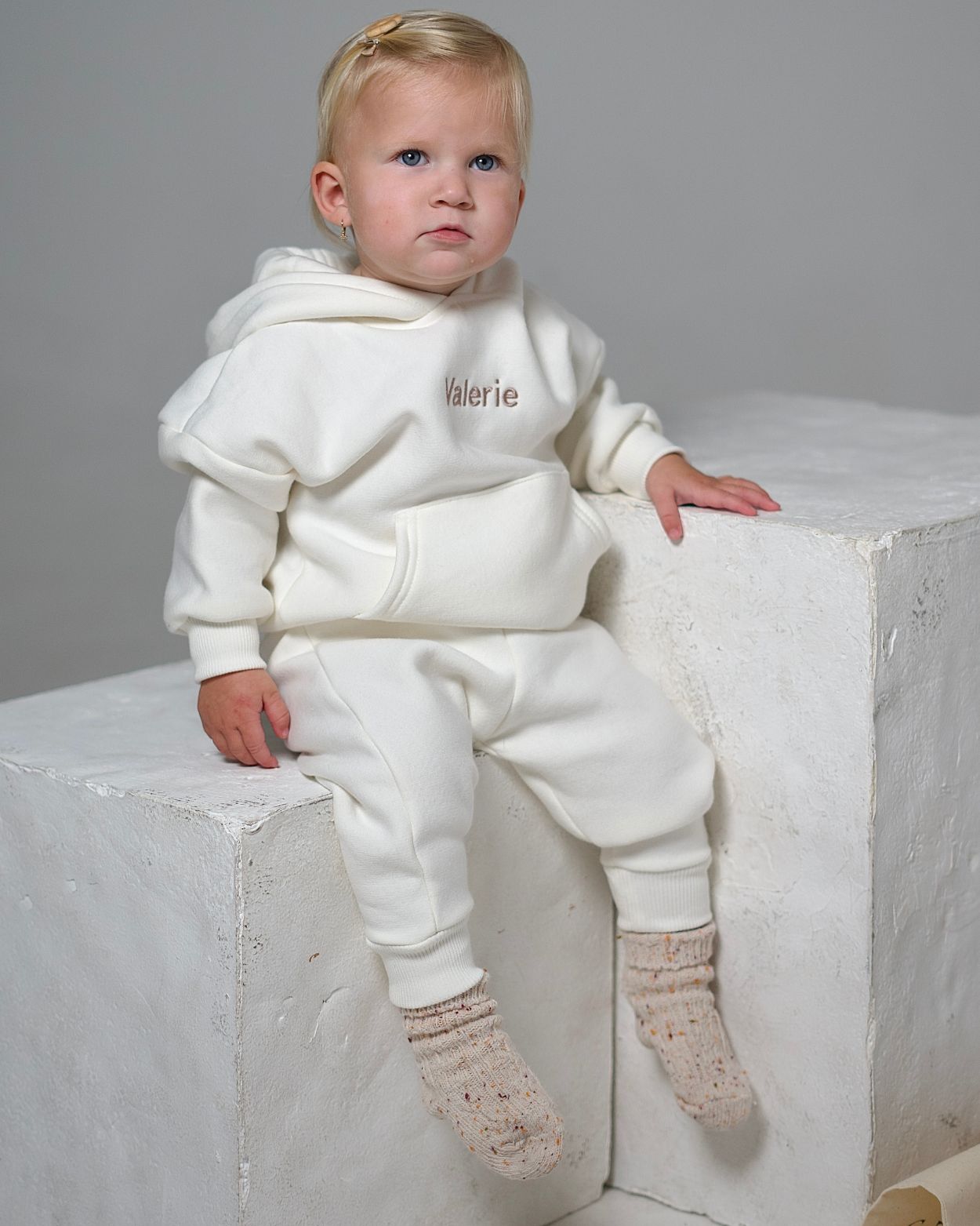 Personalized hooded set - Cream