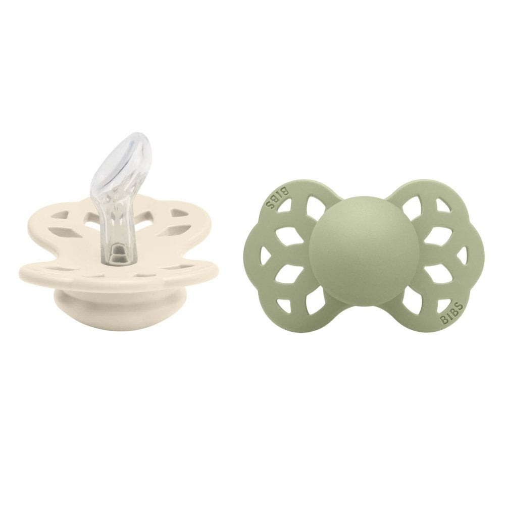 BIBS Infinity anatomic pacifiers - Ivory/Sage