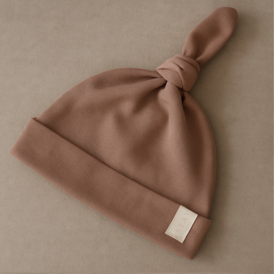 Baby hat with knot - Cocoa