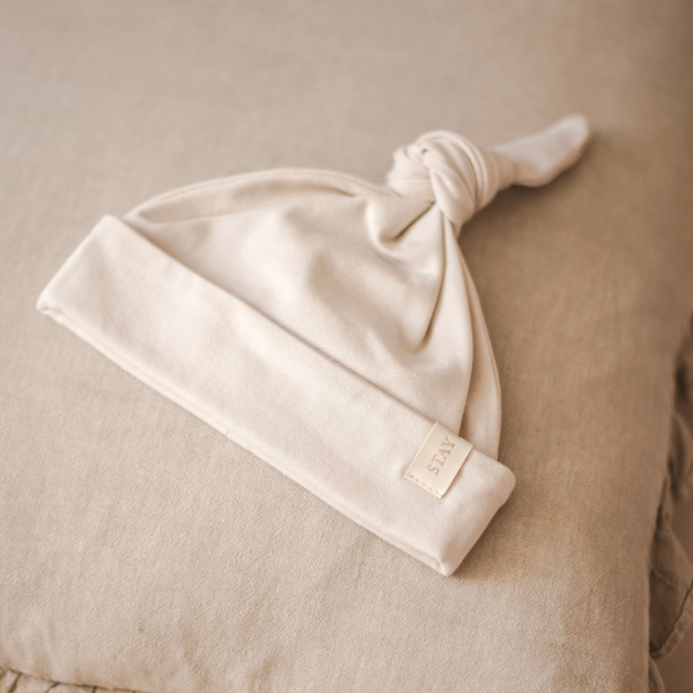 Baby hat with knot - Peanut butter