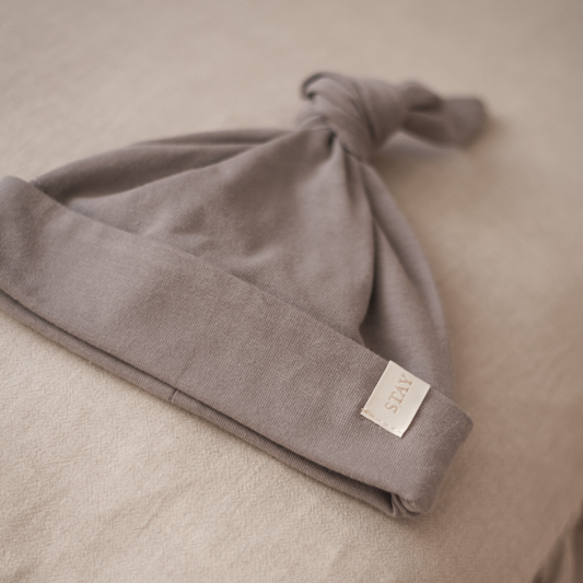 Baby hat with knot - Anthracite