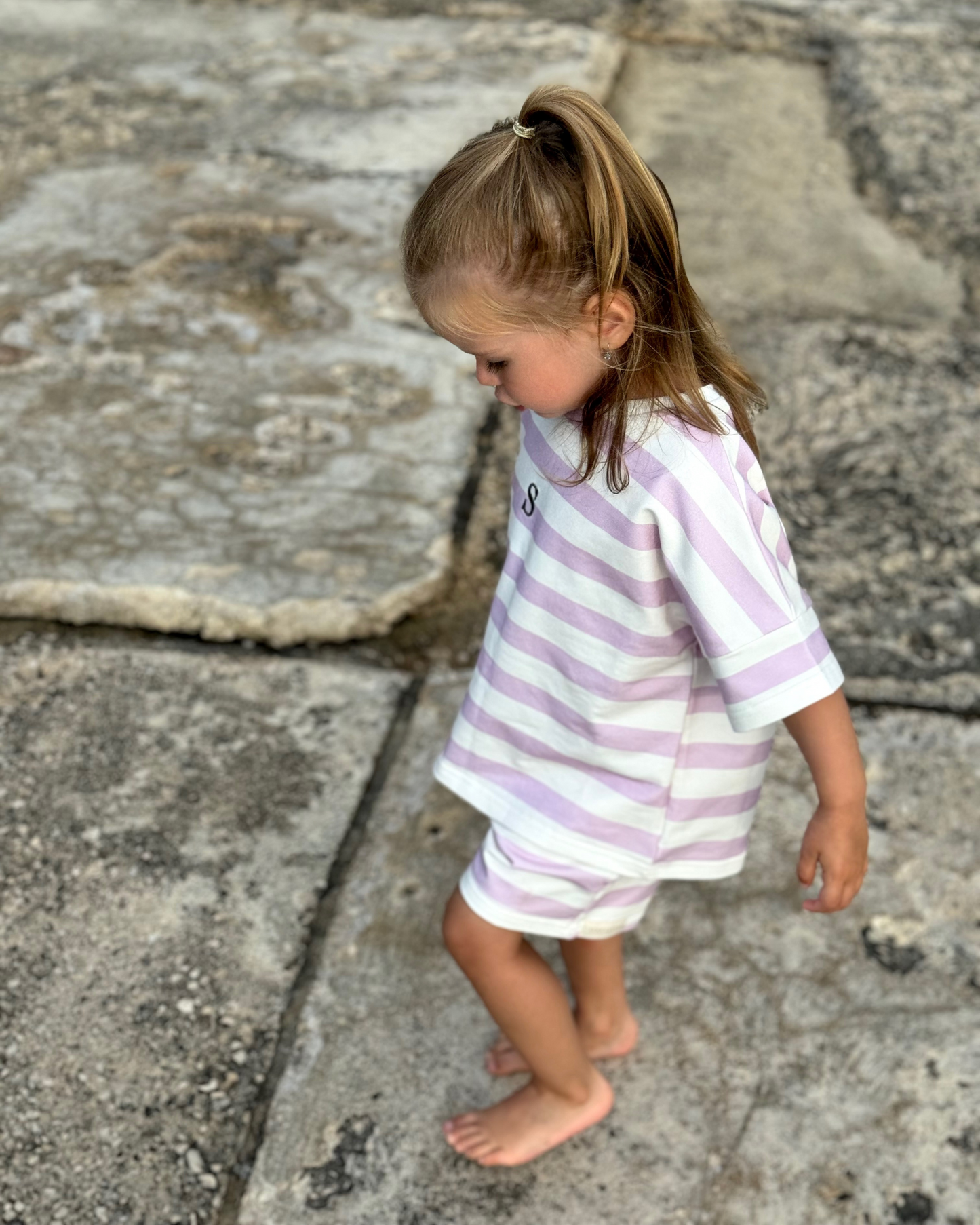 Personalized set - t-shirt with shorts - Lila