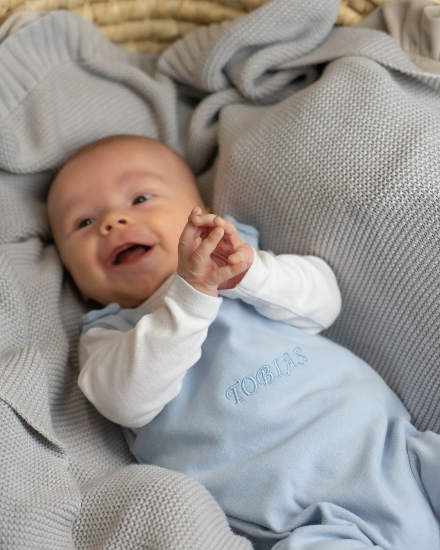 Personalized romper - Baby blue