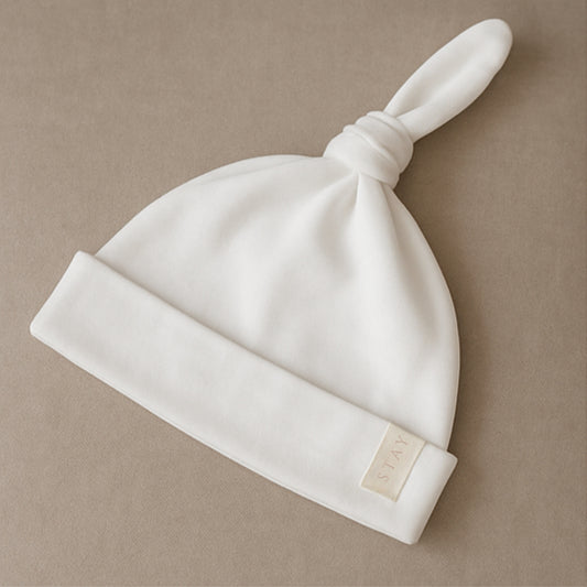 Baby hat with knot - Cream