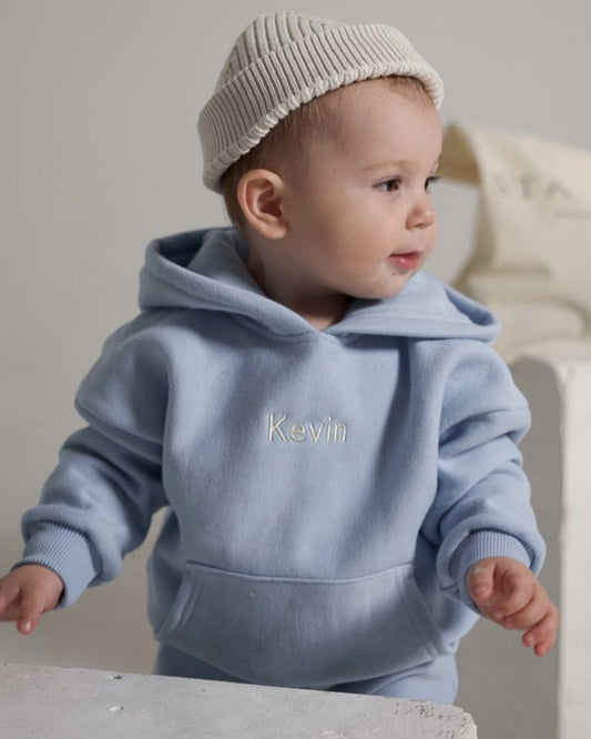 Personalized hooded set - Baby blue