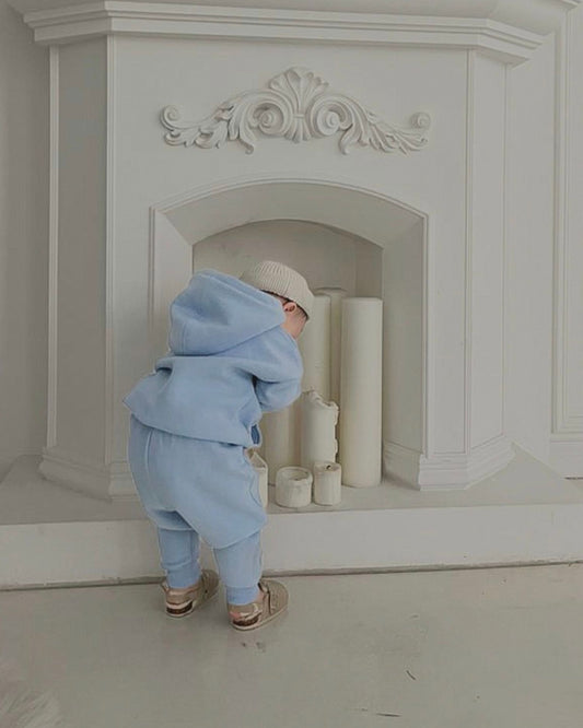 Personalized hooded set - Baby blue