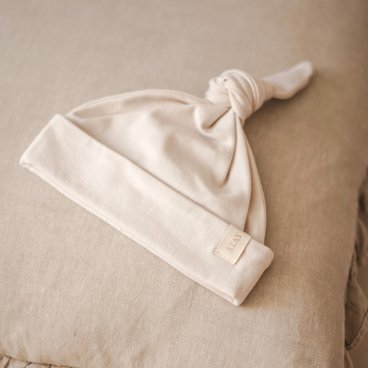 Baby hat with knot - Peanut butter