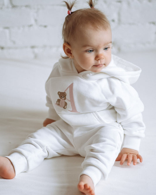 Personalized hooded set - Cream