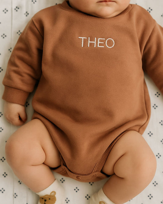 Personalized baby sweatshirt bodysuits