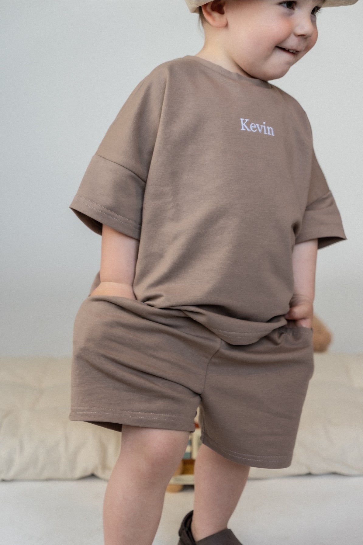 Personalized set - t-shirt with shorts - Cocoa